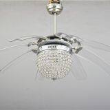 110-240v 70w AC DC Motor 42'' Crystal Retractable Ceiling Fan With Lights thumbnail-3