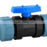 Factory Whole Sale PP Compression Fitting Double Union Ball Valve PP Plastic Union Ball Valve