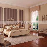 Luxury French Style Wood Carved Bed Set/ Royal Solid Mahogany Wood King Size Bed/ Fancy European White Bedroom Furniture thumbnail-1