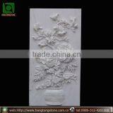 White Marble Flower Design Relief Carving thumbnail-1