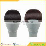 Women Girls Bob Wig Clip in Human Hair Extensions Straight Flat Bangs Fringe thumbnail-3