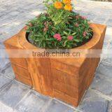 FO-9C53 Square Corten Steel Flower Pot/garden Planter Box thumbnail-2