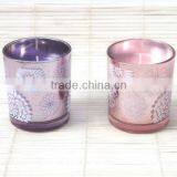 Round Glass Candle Holders With Spray thumbnail-5