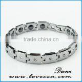 Large Heavy Black Silver Link Bangle Chain Men's Tungsten Bracelet thumbnail-3