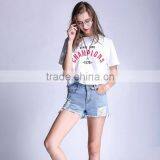 2017 New Fashion Jeans Girls Sexy Patch Holes Denim Shorts For Women