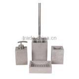 Highend Hotel Bathroom Deco Concrete Bath Accessory Set Soap Dispenser Toothbrush Holder thumbnail-6