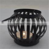 Black Pillar Candle Holder Iron Lamp thumbnail-3