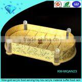 Shenzhen Custom Made Leaf Shape Acrylic Gold Serving Trays Wholesale thumbnail-2