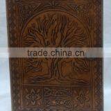 Handmade Vintage Tree Of Life Embossed Tan Color Leather Notebook thumbnail-1