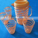 119010 SPIRAL PLASTIC WATER BOTTLE SET/WITH 4CUPS thumbnail-1