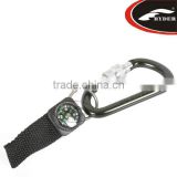 Alu D Shaped Camping Carabiner with Compass Strap Keyring