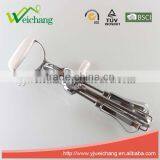 WCE334 Stainless Steel Easy-to-use Rotary Egg Beater Whisk With White Handle thumbnail-1
