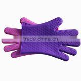 Silicone Gloves Pot Holder Oven Mini Mitt Cooking Grips , Silicone Heat Protection Grilling Oven Gloves thumbnail-5