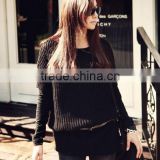 long winter sweater O-neck loose cashmere sweater