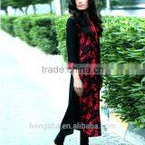 Black & Red Pakistan Digital Printed Kurti Frock Style Fancy Designer Kurti Designs HSD7815 thumbnail-1