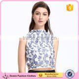 Domin Factory Ladies Fashion Sleeveless Embroider Crop Top