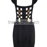 Top Quality HL V-neck Black Sequined Bandage Dress Celebrity Elegant Bodycon Dress HL 2015 thumbnail-4