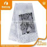New Design Hot Selling French Net Lace Fancy Beautiful Embroidered Dress French Lace With Stones FL0243 thumbnail-3