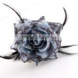 Bright Red Headdress Pins,Flower Feather Brooch,Girls Weeding Party Brooches thumbnail-4