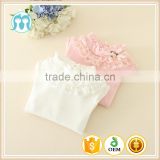 child one piece undershirts long sleeves top for girls baby pink and white long sleeves T-shirts for autumn