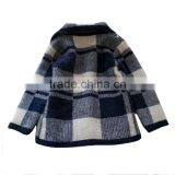 Plaid Pattern Tailored Collar Girls Thick Sweater Coat thumbnail-2