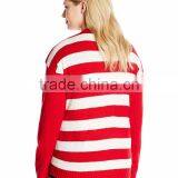 Women Red Sweater Reindeer Sled Silhouette Pattern Christmas Ugly Sweater thumbnail-2