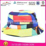 Youth Unique Cool Fashion 100 Cotton Check Colorful Bucket Hat thumbnail-1