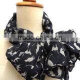 Cat Scarf Scarves Cat Infinity Scarf Chiffon Scarf Black Cat Print Shawl Gift Cat Print Shawl Gift Wrap Super Soft thumbnail-2