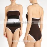 Wholesale High Quality Multi Color Women's Sexy Bandeau Style Halterneck One Piece Swimsuit