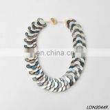 Three Stands Layering Multi Color Shell Beaded Necklace Fashion Statement Necklace thumbnail-4