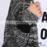 Women Knitted Striped Pattern Long Cardigan Sweater thumbnail-6