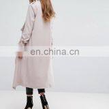 High Quality OEM Service Cheap Price Open Front 00% Polyester Women Dust Coat thumbnail-3