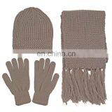 Custom Winter Hat Knitted Gloves 100%arcylic Scarf Set With Embroidery thumbnail-3