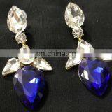 Tiny Droplet Gold Plated Party Wear Earrings Set In Blue Color
