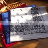 LSC100 Ningbo Lingshang custom printing 55cmx55cm 100% cotton square bandana