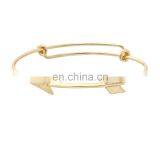 Simple Fashion Expandable Bangle Bracelet , Single Gold Arrow Bangle Designs