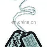 China Wholesale Custom Design Dog Tag Pendant With Black Silicone Wrap, Aluminum Army Military Dog Tag, USA ID Tag, Embossed Tag
