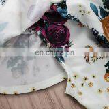 2019 Summer Kids Outfit Cotton Girls off Shoulder Tops Floral Print Tshirt & Girls Flower Shorts 2pc Set thumbnail-5