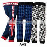 Toddler Boys Girls Knit Footless Ankle Tight Leggings Pants Tights Printed Polkar Dot Skull Trousers 4 Size 3 Pairs/pack thumbnail-2