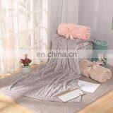 100%polyester Stripping Flannel Blanket for Floor Bed Sofa thumbnail-1