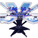 Micro Adjust Six Color Six Station Manual Overprinting Screen Printing Machine T-shirt Overprinting Screen Printer Machine thumbnail-2