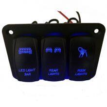 12-24V Radium Carving Pattern 3 Rocker Switch Panel thumbnail-2