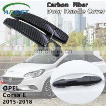 4 PCS Gloss Black Carbon Fiber Door Handle Cover Catch Trim Car Accessories for Opel Vauxhall Holden Corsa E 2015 2016 2017 2018 thumbnail-1