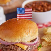 Disposable Party Food Flag Picks, Cake Toothpick Flags With Logo Pack of 144 Pieces thumbnail-2