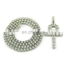 Hips Hop Hip-hop Multilayer Crucifix Clear Christ Cross Pendant Necklace thumbnail-1