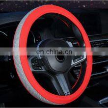 Fashionable Ladies Interior Decoration Supplies Bling Diamond Universal Car Steering Wheel Cover thumbnail-4