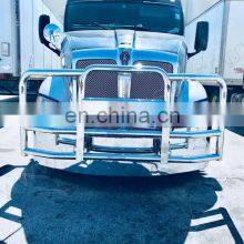 With Brackets 304 Stainless Steel America Semi Truck Bumper Deer Grille Guard for Freightliner Cascadia Volvo Vnl Kenworth T680 thumbnail-3