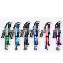 Aluminum Alloy Folding Stick Ultra Light Mountaineering Cane Telescopic Trekking Poles Walking Stand Climbing Camping Cane thumbnail-2