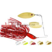 Free sample 20g Silicone skirt spinnerbait blades saltwater lead jig head fishing lure jigging spinner rubber jig buzz bait