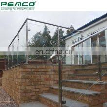 PEMCO Project Modern Design 304 Stainless Steel Model Interior Stair Tempered Glass Railing thumbnail-1